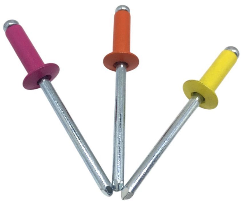 Заклепки цветные сталь/сталь со стандартным бортиком - фото